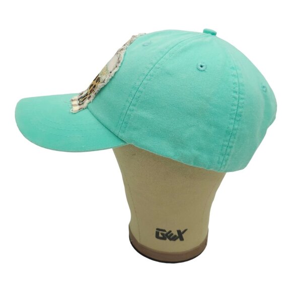 Adams Embroidery Applique Baby Crib Tuck Strap Teal Cap Star Animal Print Hat - Picture 10 of 13